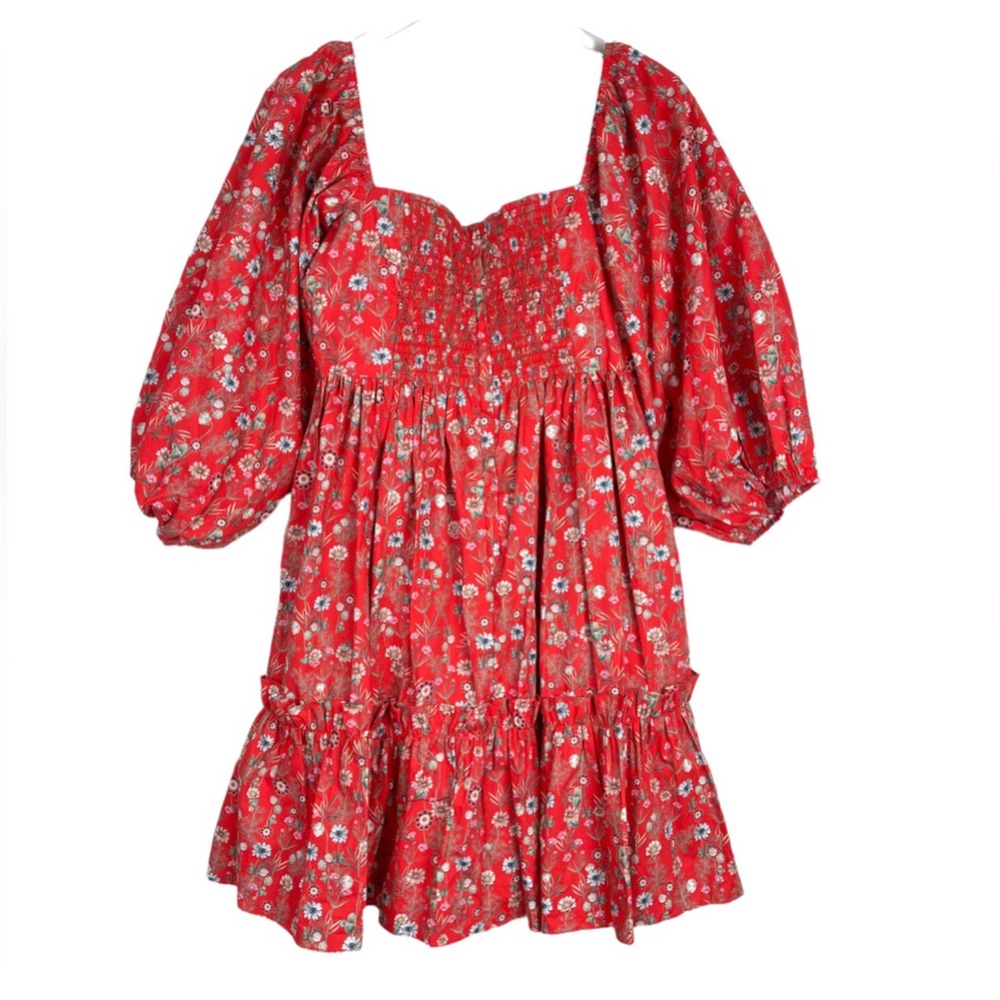 Cara Cara Red Floral Mini Dress - Picture 2 of 10